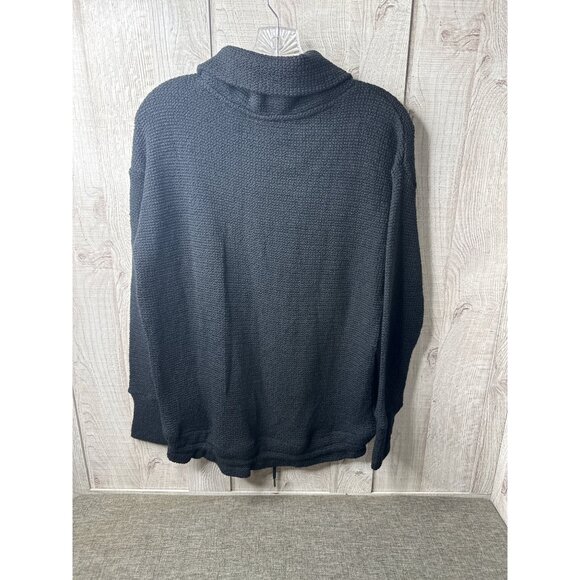 Members Mark Womens Textured Pullover Sweater Hoodie Small Black Cowl Neck - Picture 2 of 7